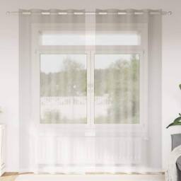 Berkfield Home Full Curtains with Curtains 2 pcs Cream 140 x 260 cm Polyester - thumbnail 2