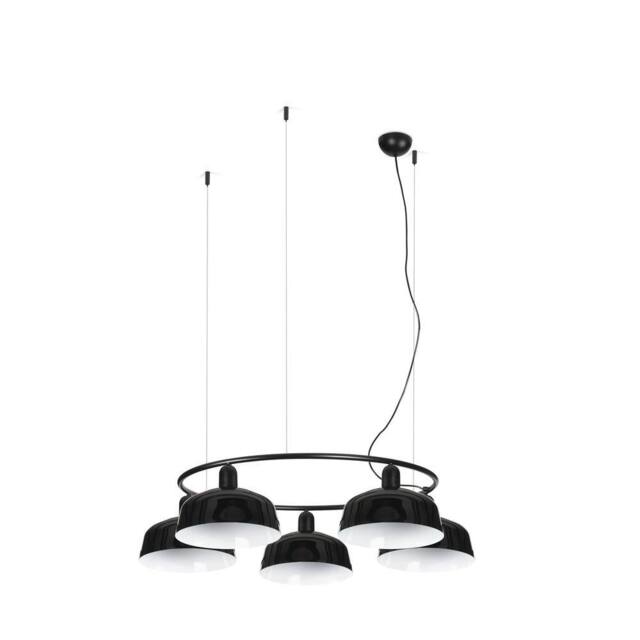 Netlighting Tatawin Medium Pendant Ceiling Light Gloss Black 5x E27