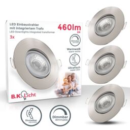B.K.Licht 3 Pack Matt Nickel 3x4.9W LED Recessed Light in Metallics - thumbnail 2