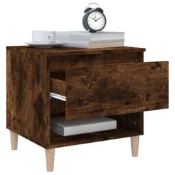 Berkfield Home Bedside Tables 2 pcs Smoked Oak 50x46x50 Engineered Wood in Brown - thumbnail 4