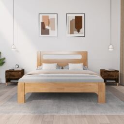 Berkfield Home Bedside Tables 2 pcs Smoked Oak 50x46x50 Engineered Wood in Brown - thumbnail 1