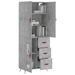 Berkfield Home Highboard Concrete Grey 69.5x34x180 cm Engineered Wood - thumbnail 1