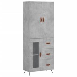 Berkfield Home Highboard Concrete Grey 69.5x34x180 cm Engineered Wood - thumbnail 3