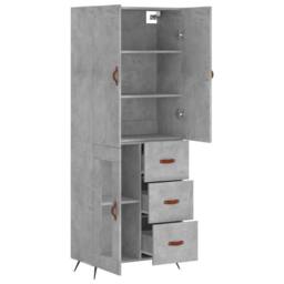 Berkfield Home Highboard Concrete Grey 69.5x34x180 cm Engineered Wood - thumbnail 4