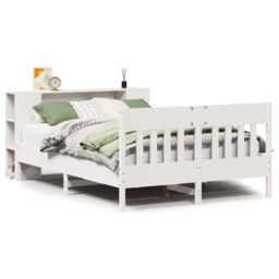 Berkfield Home Bookcase Bed without Mattress White 140x190cm Solid Wood Pine - Size: 140x190 cm - thumbnail 2