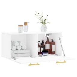 Berkfield Home Wall Cabinet White 80x36.5x35 cm Engineered Wood - thumbnail 4