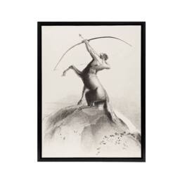 "Artery8 Centaur Aiming at the Clouds Redon Black Framed Canvas Wall Art Print in White - Size: W12"" x H16""" - thumbnail 1
