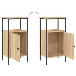 Berkfield Home Bedside Cabinet Sonoma Oak 41x31x80 cm Engineered Wood in Brown - Size: 41 x 31 x 80 cm - thumbnail 9