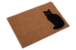 Orsina Coir Cat Doormat in Brown - Size: 100 cm diameter - thumbnail 2
