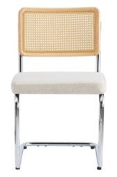 Nordlys Set of 2 Industrial Metal Cane Rattan Dining Chairs in Beige - thumbnail 4