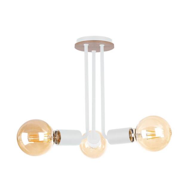 Netlighting Venna Multi Arm Semi Flush Ceiling Light Wood White 25cm 3x E27