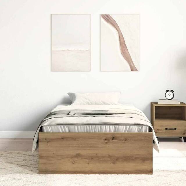 Berkfield Home Durable Bed Frame without Mattress Artisan Oak 75x190 cm Engineer in Brown - image 1