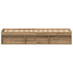 Berkfield Home Durable Bed Frame without Mattress Artisan Oak 75x190 cm Engineer in Brown - thumbnail 6