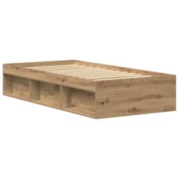 Berkfield Home Durable Bed Frame without Mattress Artisan Oak 75x190 cm Engineer in Brown - thumbnail 7