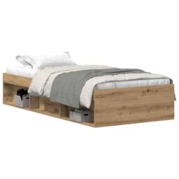 Berkfield Home Durable Bed Frame without Mattress Artisan Oak 75x190 cm Engineer in Brown - thumbnail 3