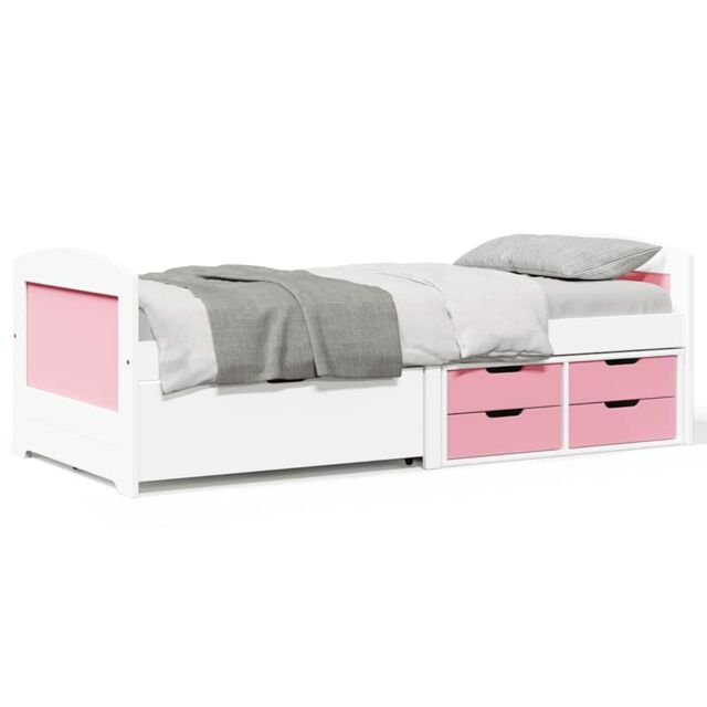 Berkfield Home Day Bed with 5 Drawers without Mattress IRUN White&Pink 90x200 cm in Pink - image 1