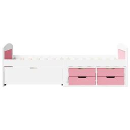 Berkfield Home Day Bed with 5 Drawers without Mattress IRUN White&Pink 90x200 cm in Pink - thumbnail 5