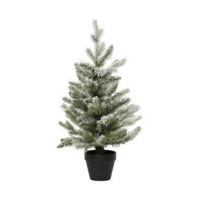 Garden Greatness Allison Mini Potted Frosted Snowy Tree in Green - Size: 1 Pack
