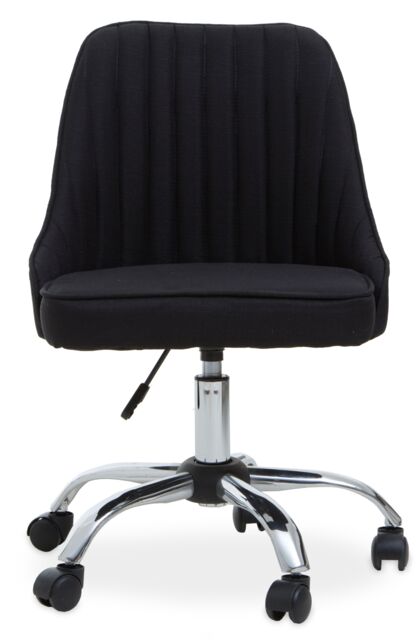Orsina Ergonomic Black Fabric Home Office Chair, Comfortable Design Work From Home Chair, Movable Chair For Bedroom - image 1