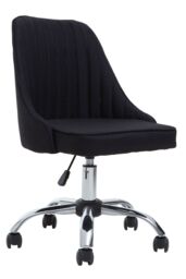 Orsina Ergonomic Black Fabric Home Office Chair, Comfortable Design Work From Home Chair, Movable Chair For Bedroom - thumbnail 2