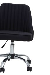 Orsina Ergonomic Black Fabric Home Office Chair, Comfortable Design Work From Home Chair, Movable Chair For Bedroom - thumbnail 5