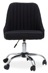 Orsina Ergonomic Black Fabric Home Office Chair, Comfortable Design Work From Home Chair, Movable Chair For Bedroom - thumbnail 1