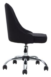 Orsina Ergonomic Black Fabric Home Office Chair, Comfortable Design Work From Home Chair, Movable Chair For Bedroom - thumbnail 3