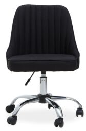 Orsina Ergonomic Black Fabric Home Office Chair, Comfortable Design Work From Home Chair, Movable Chair For Bedroom - thumbnail 7