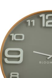 Orsina Large Wall Clock, Grey & Natural Finish 60cm Round Clock With Glass Panel, Dual-Tone Wooden Wall Clock - thumbnail 3