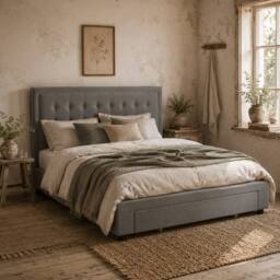Wyld Haus Dineno 5FT Grey King Ottoman Bed Frame Lift Up Base & Front Divan - thumbnail 1
