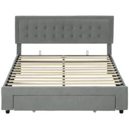 Wyld Haus Dineno 5FT Grey King Ottoman Bed Frame Lift Up Base & Front Divan - thumbnail 2