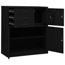 Berkfield Home Office Cabinet Black 90x40x102 cm Steel - Size: 90 x 40 x 102 cm - thumbnail 6