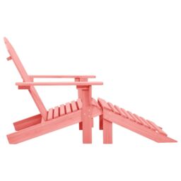 Berkfield Home Garden Adirondack Chair with Ottoman Solid Fir Wood Pink - thumbnail 3