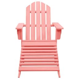 Berkfield Home Garden Adirondack Chair with Ottoman Solid Fir Wood Pink - thumbnail 2