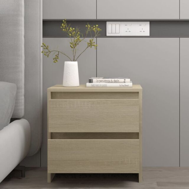 Berkfield Home Bedside Cabinet Sonoma Oak 45x34.5x44.5 cm Engineered Wood in Brown - image 1