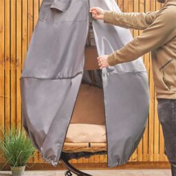 VonHaus Waterproof Hanging Egg Chair Cover in Grey - thumbnail 3