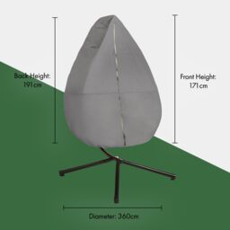 VonHaus Waterproof Hanging Egg Chair Cover in Grey - thumbnail 2