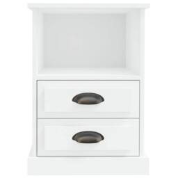 Berkfield Home Elegant Bedside Cabinet White 43x36x60 cm - Size: 43 x 36 x 60 cm - thumbnail 6