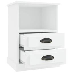 Berkfield Home Elegant Bedside Cabinet White 43x36x60 cm - Size: 43 x 36 x 60 cm - thumbnail 7