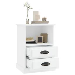 Berkfield Home Elegant Bedside Cabinet White 43x36x60 cm - Size: 43 x 36 x 60 cm - thumbnail 5