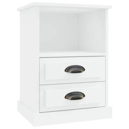Berkfield Home Elegant Bedside Cabinet White 43x36x60 cm - Size: 43 x 36 x 60 cm - thumbnail 3