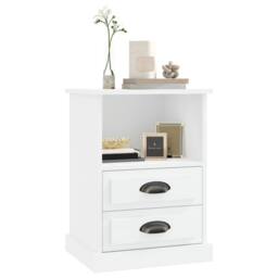 Berkfield Home Elegant Bedside Cabinet White 43x36x60 cm - Size: 43 x 36 x 60 cm - thumbnail 4