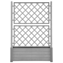 Berkfield Home Garden Planter with Trellis 100x43x142 cm PP Stone Grey - Size: 100 x 43 x 142 cm - thumbnail 3