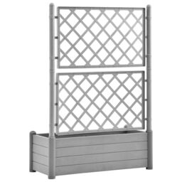 Berkfield Home Garden Planter with Trellis 100x43x142 cm PP Stone Grey - Size: 100 x 43 x 142 cm - thumbnail 5