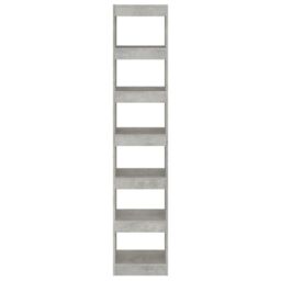Berkfield Home Book Cabinet/Room Divider Concrete Grey 40x30x198 cm - Size: 40 x 30 x 198 cm - thumbnail 5