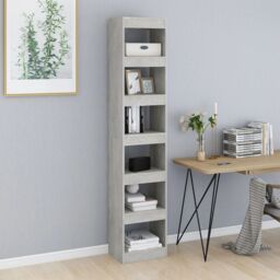 Berkfield Home Book Cabinet/Room Divider Concrete Grey 40x30x198 cm - Size: 40 x 30 x 198 cm - thumbnail 3