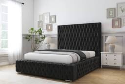 "Comfort Beds Ambassador Plush Bed Frame With Mattress-50"" Upholstered in Black - Size: Double" - thumbnail 1