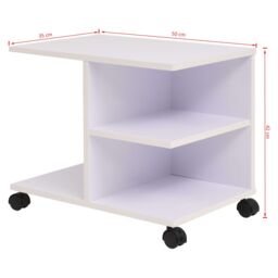 Berkfield Home Rolling Shelf 50x35x42 cm White - Size: 50 x 35 x 42 cm - thumbnail 6