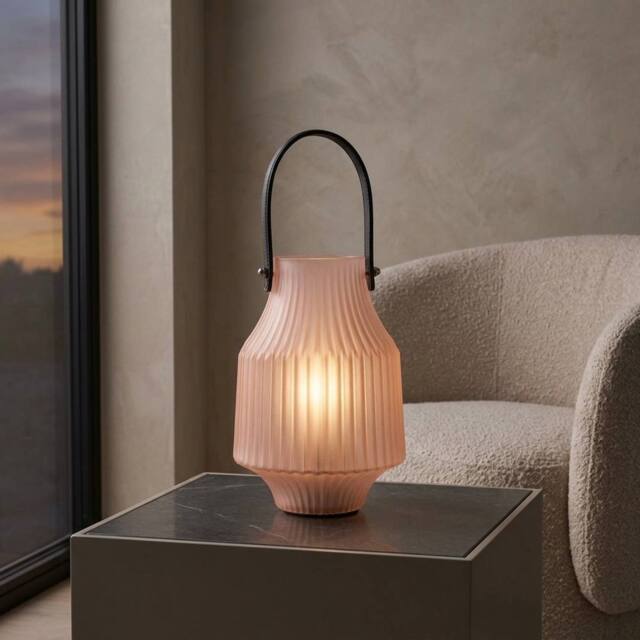 Garden Greatness Lumina Battery Operated Portable Lantern in Pink - image 1
