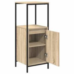 Berkfield Home Bathroom Cabinet with Shelves Sonoma Oak 36x35x95 cm in Natural - Size: 36 x 35 x 95 cm - thumbnail 5
